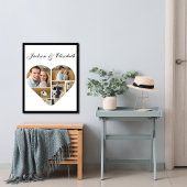 Grillige gepersonaliseerde hart liefde foto collag poster