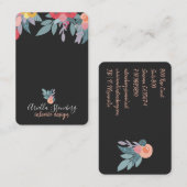 Grillige geschilderde bloei | Bloemen op zwart Visitekaartje (Voorkant / Achterkant)