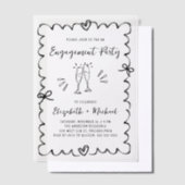 Grillige Golvende Frame Overlay Betrokkenheid Fees Vellum Uitnodigingen (Offset)