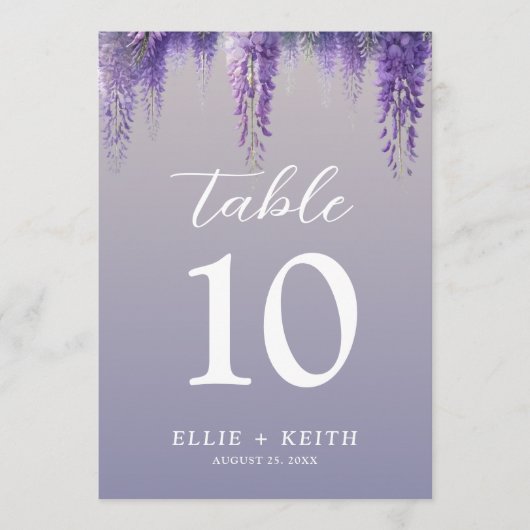 grillige gradiënt Paarse bloementafel nummer (Voorkant)