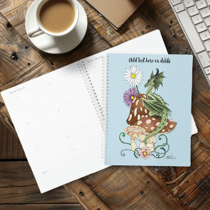 Grillige Groene Fantasie Draak Paddenstoel Bloemen Planner