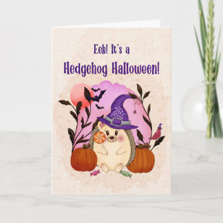 Grillige Halloween Egel met Lolly Kaart