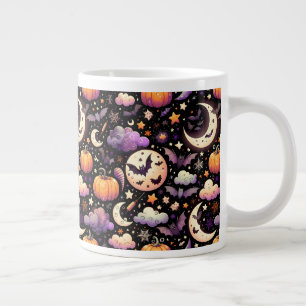 Grillige Halloween Nachtelijke Hemelpatroon Extra Grote Beker
