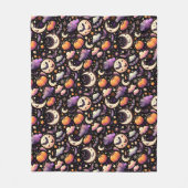 Grillige Halloween Nachtelijke Hemelpatroon Fleece Deken (Voorkant)