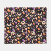 Grillige Halloween Nachtelijke Hemelpatroon Fleece Deken (Voorkant (Horizontaal))