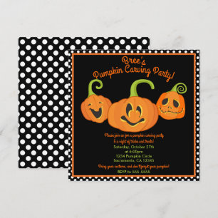 Grillige Halloween Pompoensnijden Kostuumfeest Kaart