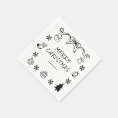 grillige hand getekend krabbelen kerst servet (Hoek)