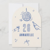 grillige hand getekende boog verjaardagsfeest drin kaart (Voorkant)