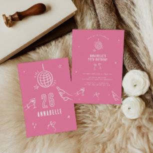 grillige hand getekende boog verjaardagsfeest drin kaart