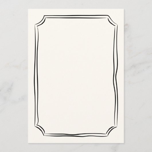 grillige hand getekende franse bruiloft menu (Achterkant)