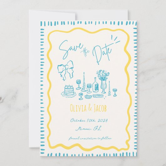 grillige hand getrokken boog krabbel golvende brui kaart (Voorkant)