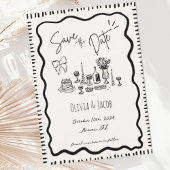 grillige hand getrokken boog krabbel golvende brui kaart