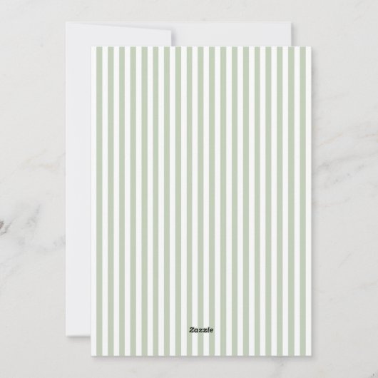 grillige hand getrokken Lijst salie strepen Feestdagenkaart (Achterkant)