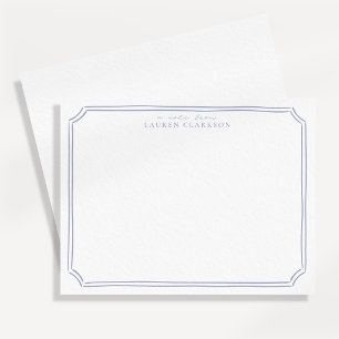 Grillige Handgetekende Blauwe Frame Notitiekaart Kaart