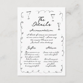 Grillige handgetekende details Enclosurekaart Informatiekaartje