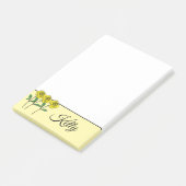 Grillige Handgetekende Gele Rozen Post-it® Notes (Schuin)