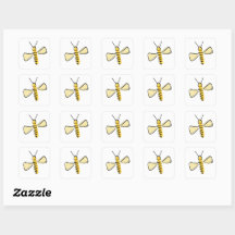 Grillige handgetekende hommelstickers