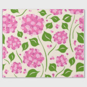 Grillige handgetekende roze hortensia botanisch cadeaupapier (Vlak)