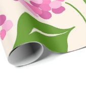 Grillige handgetekende roze hortensia botanisch cadeaupapier (Rol Hoek)