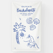 Grillige handgetekende toast toast op de kust spandoek (Verticaal)