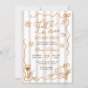 Grillige handgetekende verliefd raken babyshower kaart