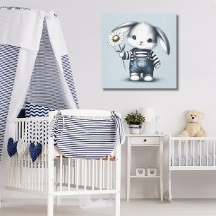 Grillige Jongens Konijn Canvas Afdruk