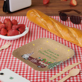 Grillige Kabouters op Kerstfeestfeestje in Rode Tr Papieren Bordje