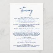 Grillige kalligrafie Navy Trouw Welkomstbrief Programma (Achterkant)