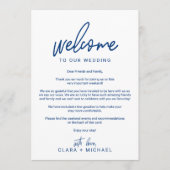 Grillige kalligrafie Navy Trouw Welkomstbrief Programma (Voorkant)