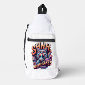grillige kat fluistert shhh niemand geeft sling bag (Voorkant)