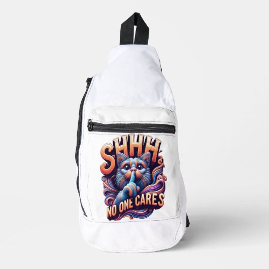 grillige kat fluistert shhh niemand geeft sling bag (Voorkant)