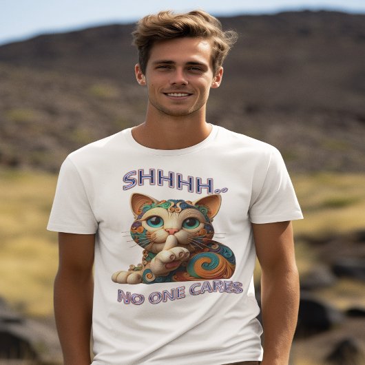 grillige kat fluistert shhh niemand geeft t-shirt