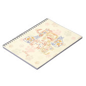 grillige katten beige patroon notitieboek (Linkerzijde)