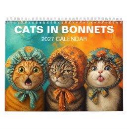 Grillige katten in bloemenkronen 2027 kalender