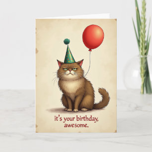 Grillige kattenfeestkaart kaart