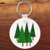 Grillige Kegel Kerstbomen Sleutelhanger (Voorkant)