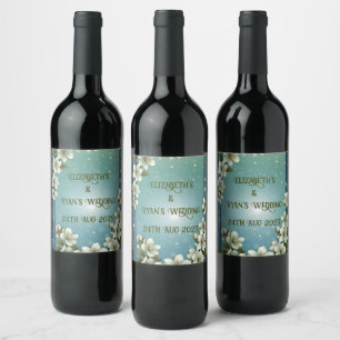 Grillige Kersenbloesem met Glitters Wijn Etiket