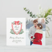 Grillige Kerst Crest en Foto | Noel Feestdagenkaart (Staand voorkant)