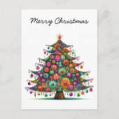 grillige kerstboom, felle kleuren, feestdagenkaart (Voorkant)