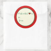 Grillige Kerstelijke Gemaakt met Liefde Schrijf Op Ronde Sticker (Tas)