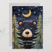 Grillige kerstkaart van beer (Voorkant / Achterkant)