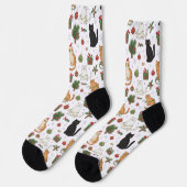 Grillige Kerstkattenpatroonsokken Sokken (Links)
