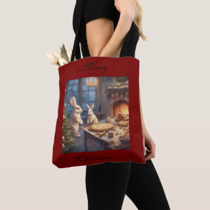 Grillige Kerstkonijnen Bakken vakantie-totebag  Draagtas