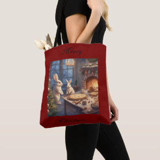 Grillige Kerstkonijnen Bakken vakantie-totebag Draagtas