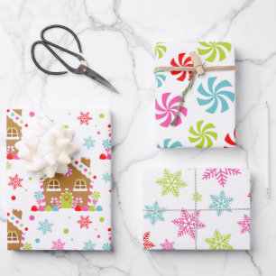 Grillige Kerstpatronen Inpakpapier Vel