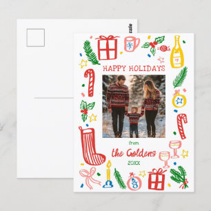 Grillige Kerstvakantie Schattige Aangepaste FOTO Briefkaart