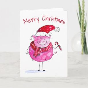 Grillige Kerstvarken Kaart