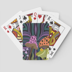 Grillige kikker en paddenstoel pokerkaarten