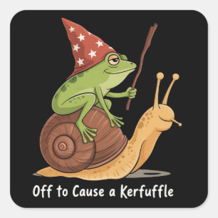 Grillige Kikker Tovenaar Gaat Een Rel Starten Vierkante Sticker