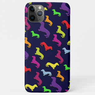 Grillige Kleurrijke en Leuke Dachshond honden Patr iPhone 11 Pro Max Hoesje